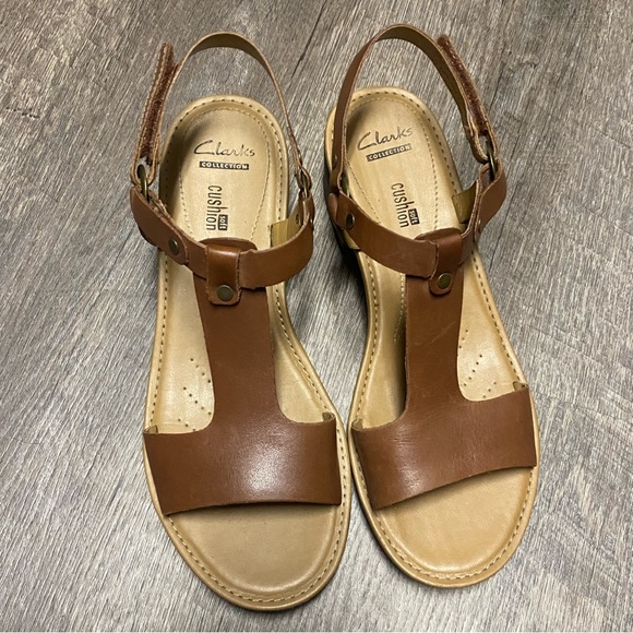 Clarks T-Strap Sandals - Picture 2 of 6